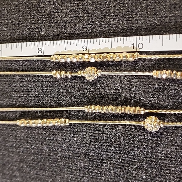 Chico's Hexie Long Double Strand Gold Tone Necklace - Picture 4 of 6